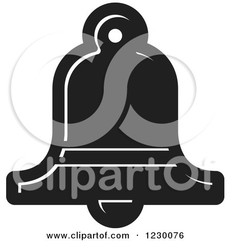 Clipart of a Black Bell Icon - Royalty Free Vector Illustration by Lal Perera