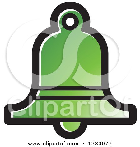 Clipart of a Green Bell Icon - Royalty Free Vector Illustration by Lal Perera