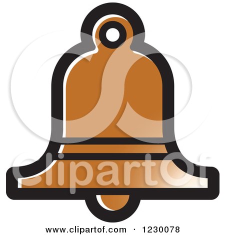 Clipart of a Brown Bell Icon - Royalty Free Vector Illustration by Lal Perera
