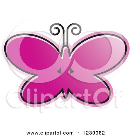 Clipart of a Purple Butterfly Icon - Royalty Free Vector Illustration by Lal Perera