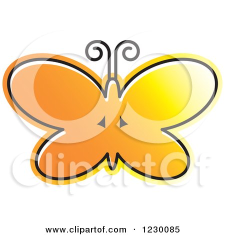 Clipart of a Gradient Orange Butterfly Icon - Royalty Free Vector Illustration by Lal Perera