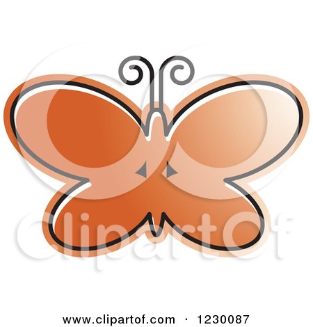 Clipart of a Brown Butterfly Icon - Royalty Free Vector Illustration by Lal Perera