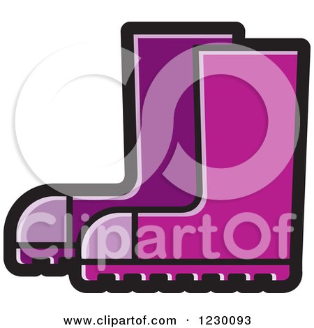 Clipart of a Purple Rubber Boots Icon - Royalty Free Vector Illustration by Lal Perera