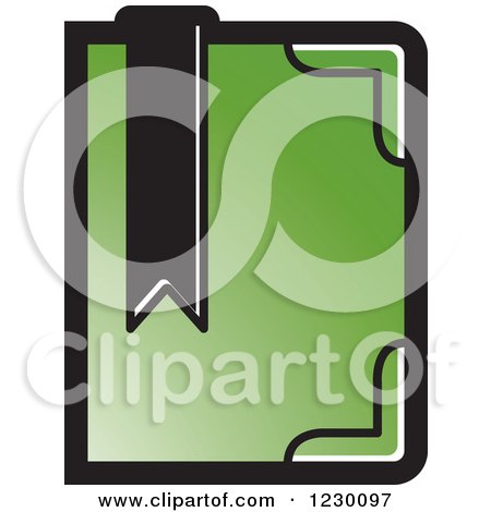 Clipart of a Green Book with a Bookmark Icon - Royalty Free Vector Illustration by Lal Perera