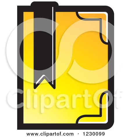 Clipart of a Yellow Book with a Bookmark Icon - Royalty Free Vector Illustration by Lal Perera