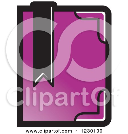 Clipart of a Purple Book with a Bookmark Icon - Royalty Free Vector Illustration by Lal Perera