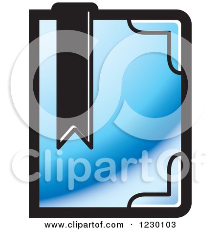 Clipart of a Blue Book with a Bookmark Icon - Royalty Free Vector Illustration by Lal Perera
