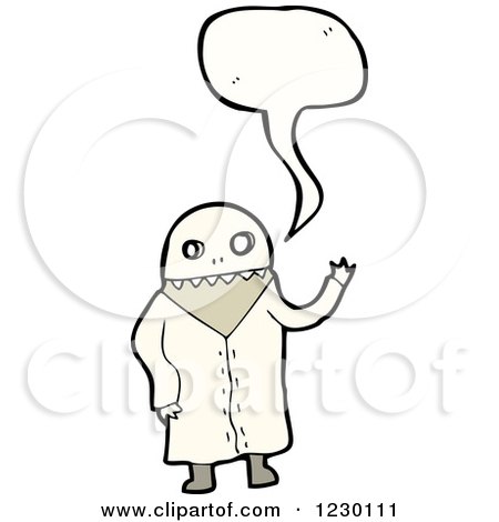 Clipart of a Talking Ghost - Royalty Free Vector Illustration by lineartestpilot