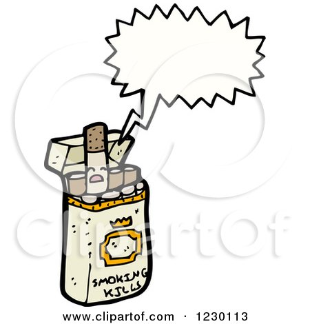Clipart of a Talking Cigarette Box - Royalty Free Vector Illustration by lineartestpilot