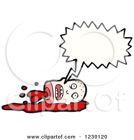 Clipart of a Talking Decapitated Head - Royalty Free Vector Illustration by lineartestpilot