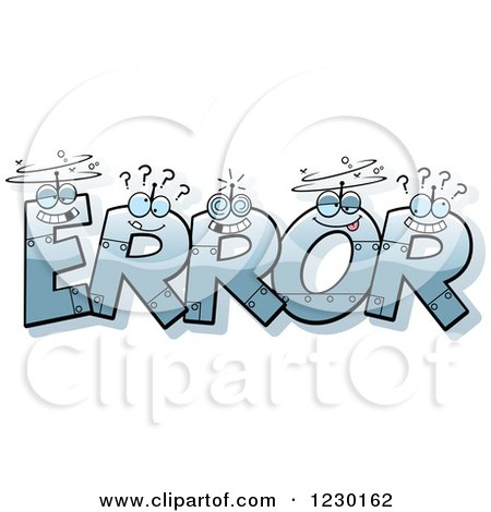 Clipart of Robot Letters Forming the Word ERROR - Royalty Free Vector Illustration by Cory Thoman