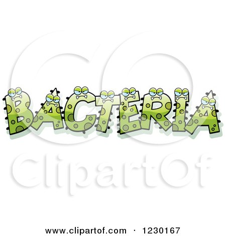 Clipart of Green Monsters Forming the Word BACTERIA - Royalty Free Vector Illustration by Cory Thoman