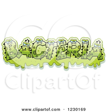 Clipart of Slimy Green Monsters Forming the Word BACTERIA - Royalty Free Vector Illustration by Cory Thoman
