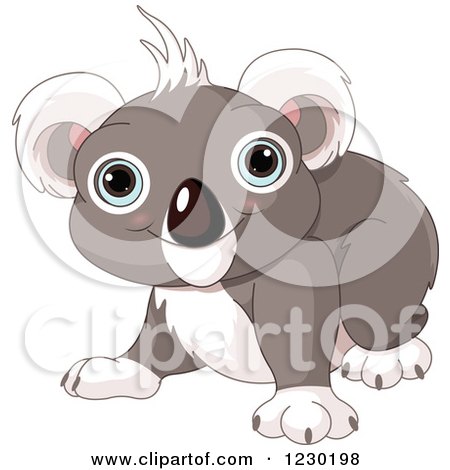 Clipart of a Cute Baby Koala Smiling - Royalty Free Vector Illustration by Pushkin
