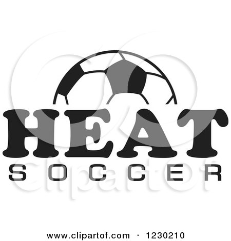 Clipart of a Black and White Ball and HEAT SOCCER Team Text - Royalty Free Vector Illustration by Johnny Sajem
