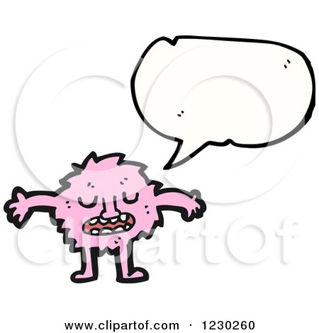 Clipart of a Talking Pink Monster - Royalty Free Vector Illustration by lineartestpilot