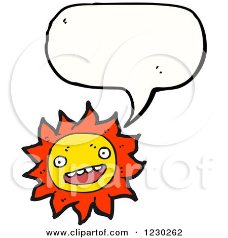 Clipart of a Talking Sun - Royalty Free Vector Illustration by lineartestpilot