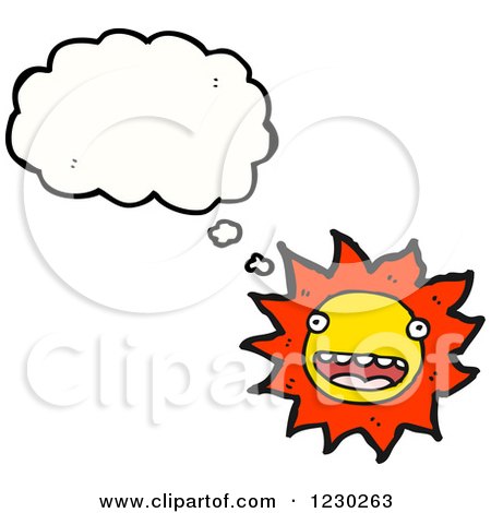 Clipart of a Thinking Sun - Royalty Free Vector Illustration by lineartestpilot
