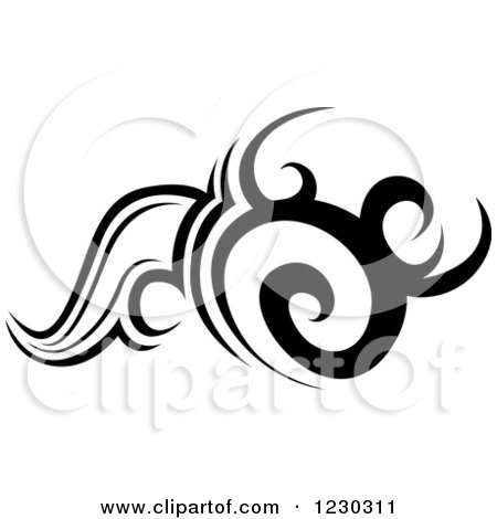 Clipart of a Black and White Tribal Tattoo Design 8 - Royalty Free Vector Illustration by dero