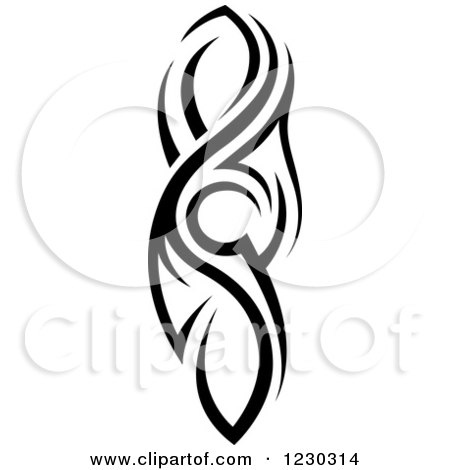 Clipart of a Black and White Tribal Tattoo Design 5 - Royalty Free Vector Illustration by dero