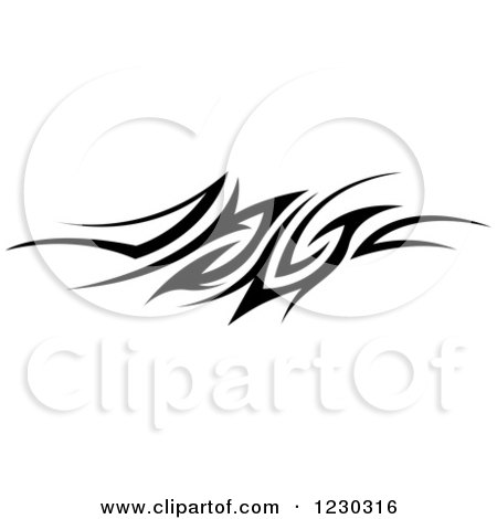 Clipart of a Black and White Tribal Tattoo Design 7 - Royalty Free Vector Illustration by dero