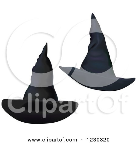 Clipart of a Dark Witch Hats - Royalty Free Vector Illustration by dero