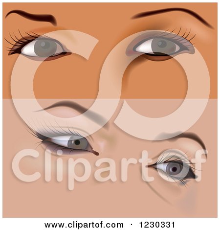 Clipart of Female Eyes with Makeup 3 - Royalty Free Vector Illustration by dero