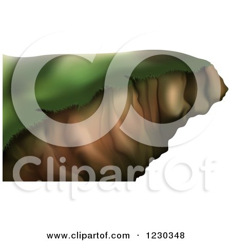 Clipart of a Grassy Cliff - Royalty Free Vector Illustration by dero