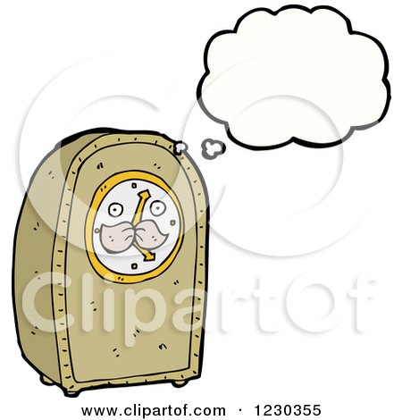 Clipart of a Thinking Clock - Royalty Free Vector Illustration by lineartestpilot