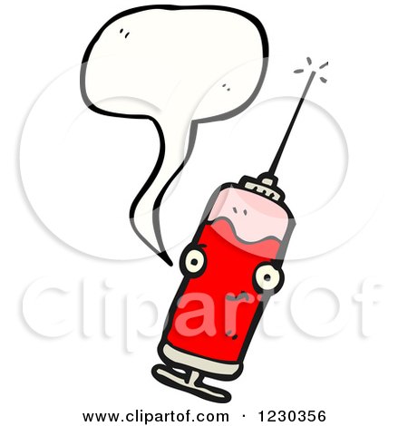 Clipart of a Talking Syringe - Royalty Free Vector Illustration by lineartestpilot