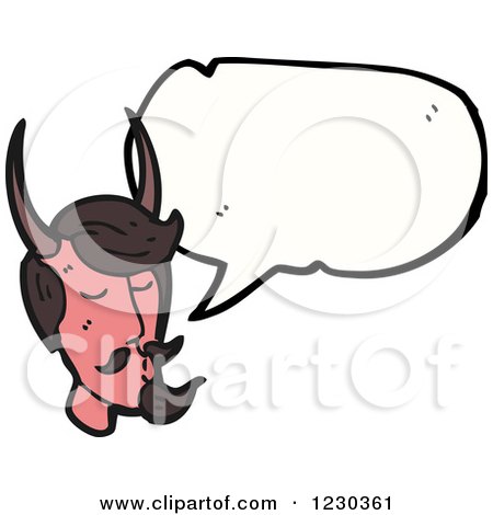 Clipart of a Talking Devil Man - Royalty Free Vector Illustration by lineartestpilot
