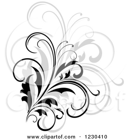 Clipart of a Black Flourish with a Shadow 10 - Royalty Free Vector Illustration by Vector Tradition SM