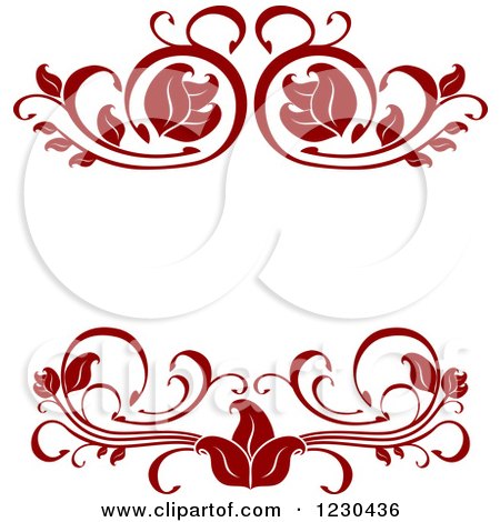Clipart of a Dark Red Ornate Frame - Royalty Free Vector Illustration by Vector Tradition SM