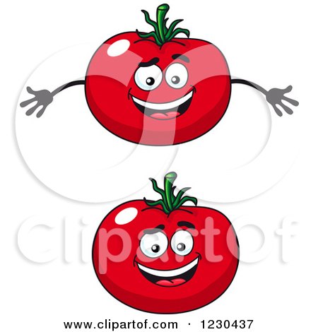 Clipart of Happy Tomatoes - Royalty Free Vector Illustration by Vector Tradition SM