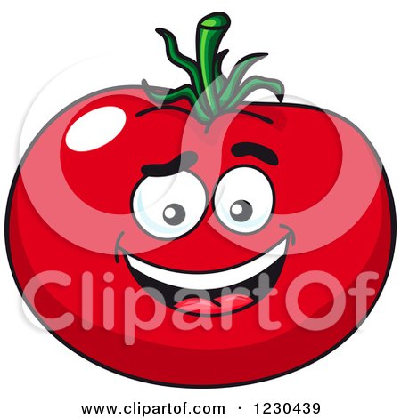 Clipart of a Happy Tomato - Royalty Free Vector Illustration by Vector Tradition SM