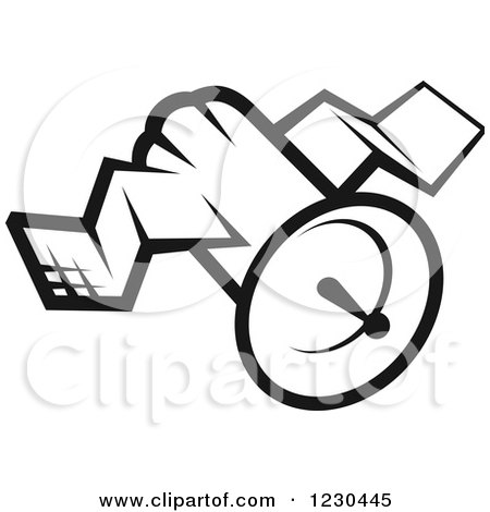 Clipart of a Black and White Satellite - Royalty Free Vector Illustration by Vector Tradition SM