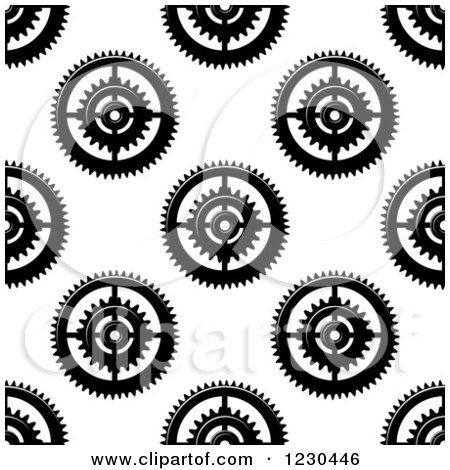 Clipart of a Seamless Background Pattern of Gears 2 - Royalty Free Vector Illustration by Vector Tradition SM