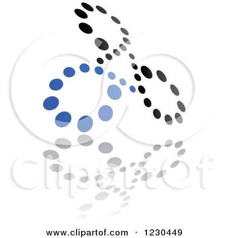 Clipart of a Blue and Black Logo of Dots Forming Rings - Royalty Free Vector Illustration by Vector Tradition SM