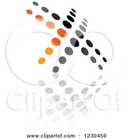 Clipart of a Black and Orange Logo of Dots Forming an X - Royalty Free Vector Illustration by Vector Tradition SM