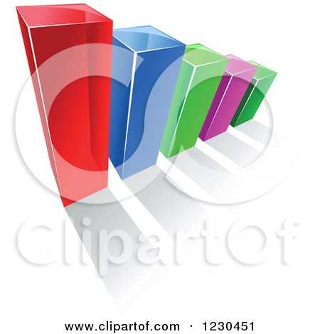 Clipart of a 3d Colorful Bar Graph and Shadow 14 - Royalty Free Vector Illustration by Vector Tradition SM