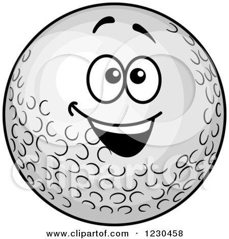 Clipart of a Happy Golf Ball - Royalty Free Vector Illustration by Vector Tradition SM