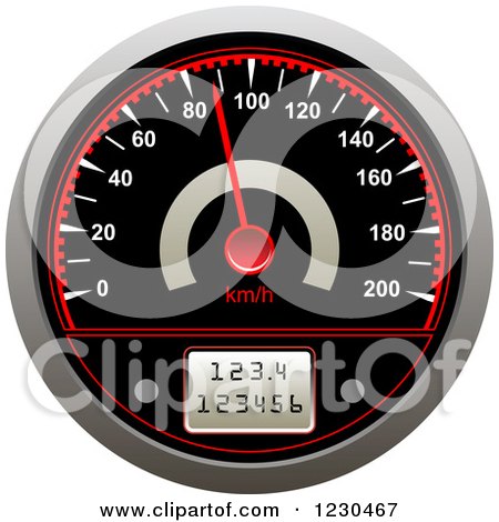 Clipart of a Vehicle Speedometer - Royalty Free Vector Illustration by Vector Tradition SM