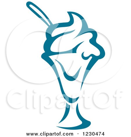 Clipart of Blue Ice Cream - Royalty Free Vector Illustration by Vector Tradition SM