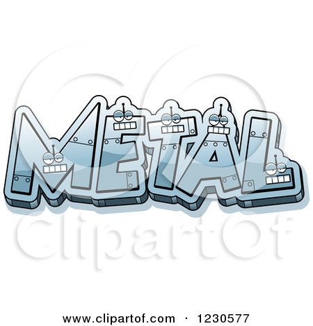 Clipart of Robot Letters Forming the Word METAL - Royalty Free Vector Illustration by Cory Thoman