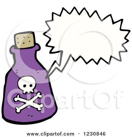Clipart of a Talking Poison Bottle - Royalty Free Vector Illustration by lineartestpilot