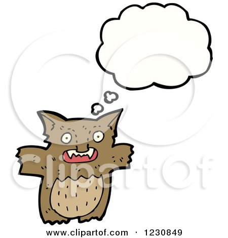 Clipart of a Thinking Bear - Royalty Free Vector Illustration by lineartestpilot