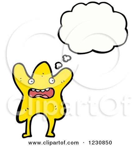 Clipart of a Thinking Star - Royalty Free Vector Illustration by lineartestpilot