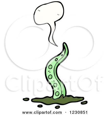 Clipart of a Talking Tentacle - Royalty Free Vector Illustration by lineartestpilot