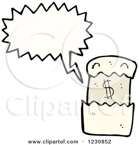 Clipart of a Talking Bill - Royalty Free Vector Illustration by lineartestpilot