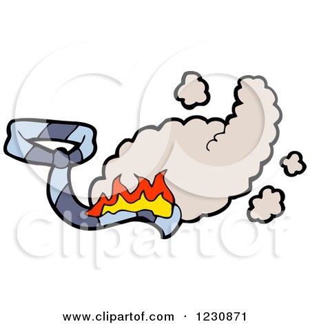 Clipart of a Burning Blue Business Tie - Royalty Free Vector Illustration by lineartestpilot